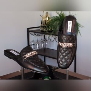 Steve Madden Womens Kalista Quilted Chain Mules Size 8